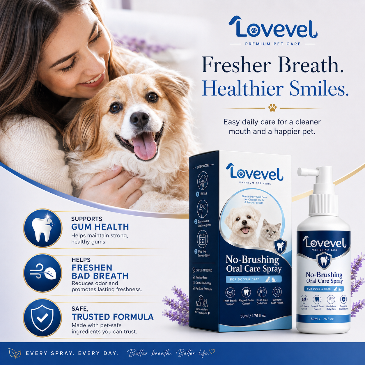Lovevel™ 🍃No-Brushing Oral Care Spray for Dogs & Cats