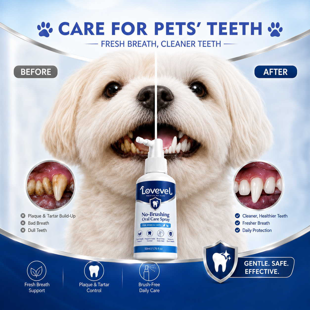 Lovevel™ 🍃No-Brushing Oral Care Spray for Dogs & Cats