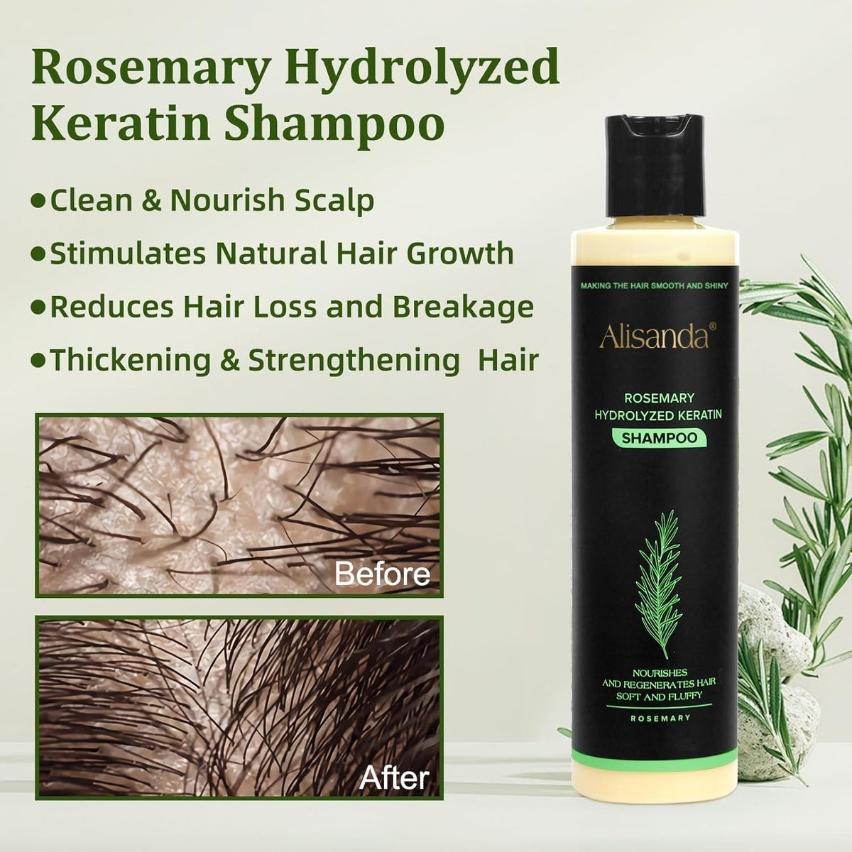Alisanda® Organic Rosemary Hair Growth Shampoo